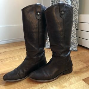 FRYE Melissa Button Boots - Dark Brown - 8.5